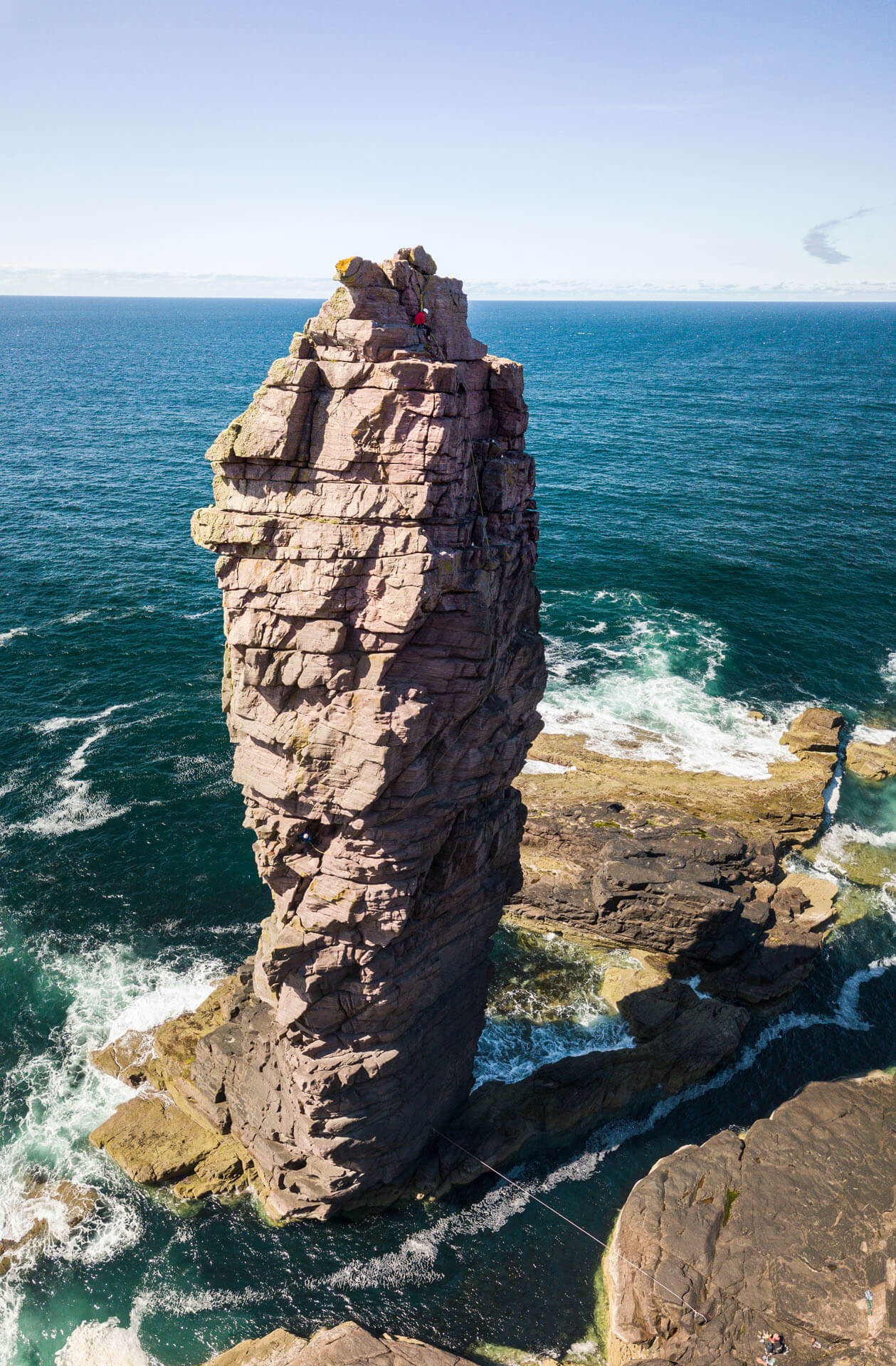 Climbers on the Old Man of Stoer